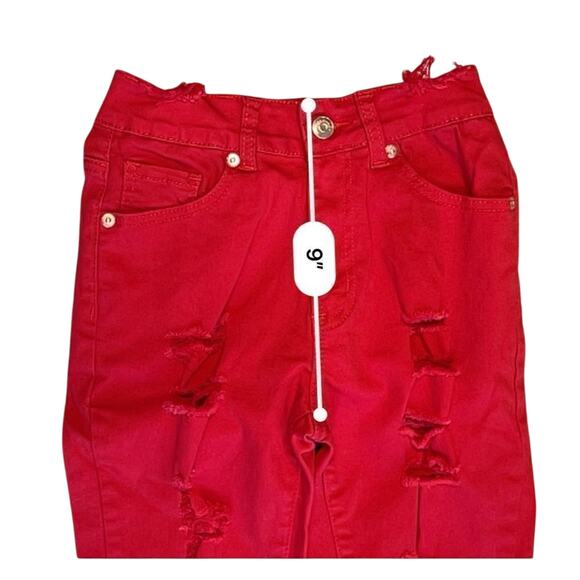 Juniors Vince. Red Ripped Mid Rise Stretch Skinny Jeans 3 Hip Hop Hipster Grunge - Picture 7 of 12
